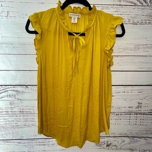 cupcakes & cashmere Yellow Ruffled Blouse